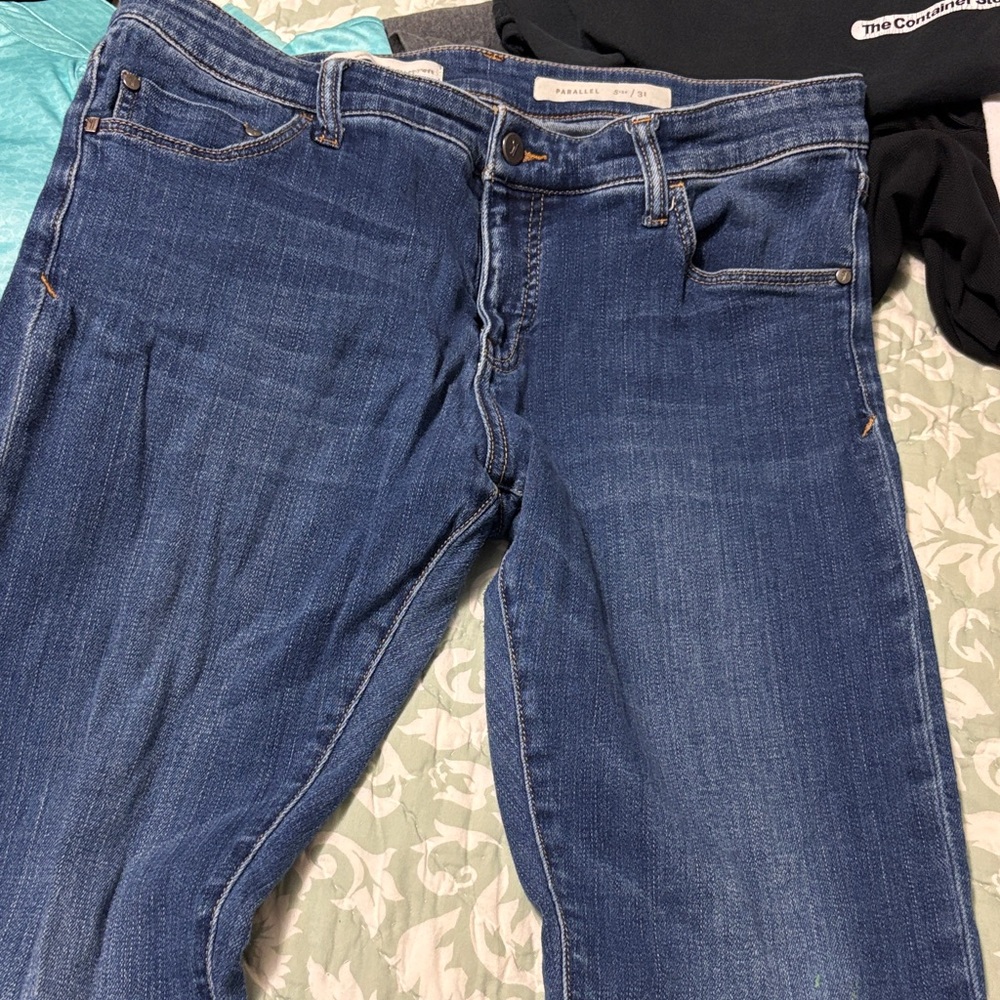 Pilcro and the Letterpress Medium Blue Straight Leg Jeans
